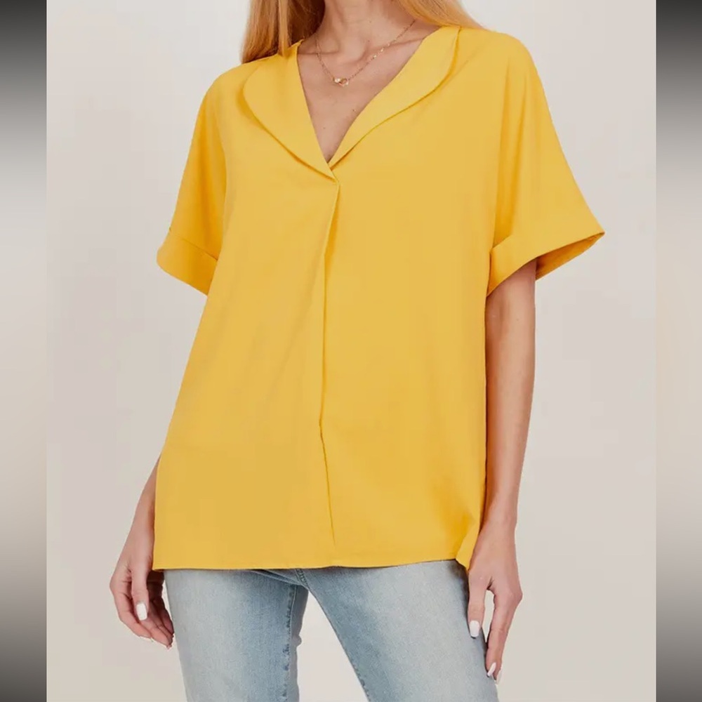 ShopEvelynne Yellow Blouse NWOT